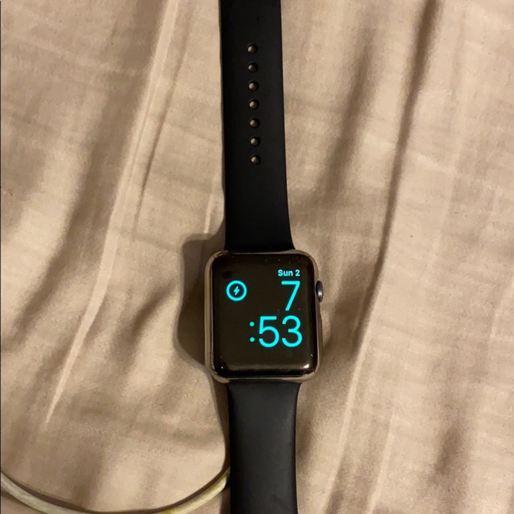 Apple Watch Series 3, black ceramic.